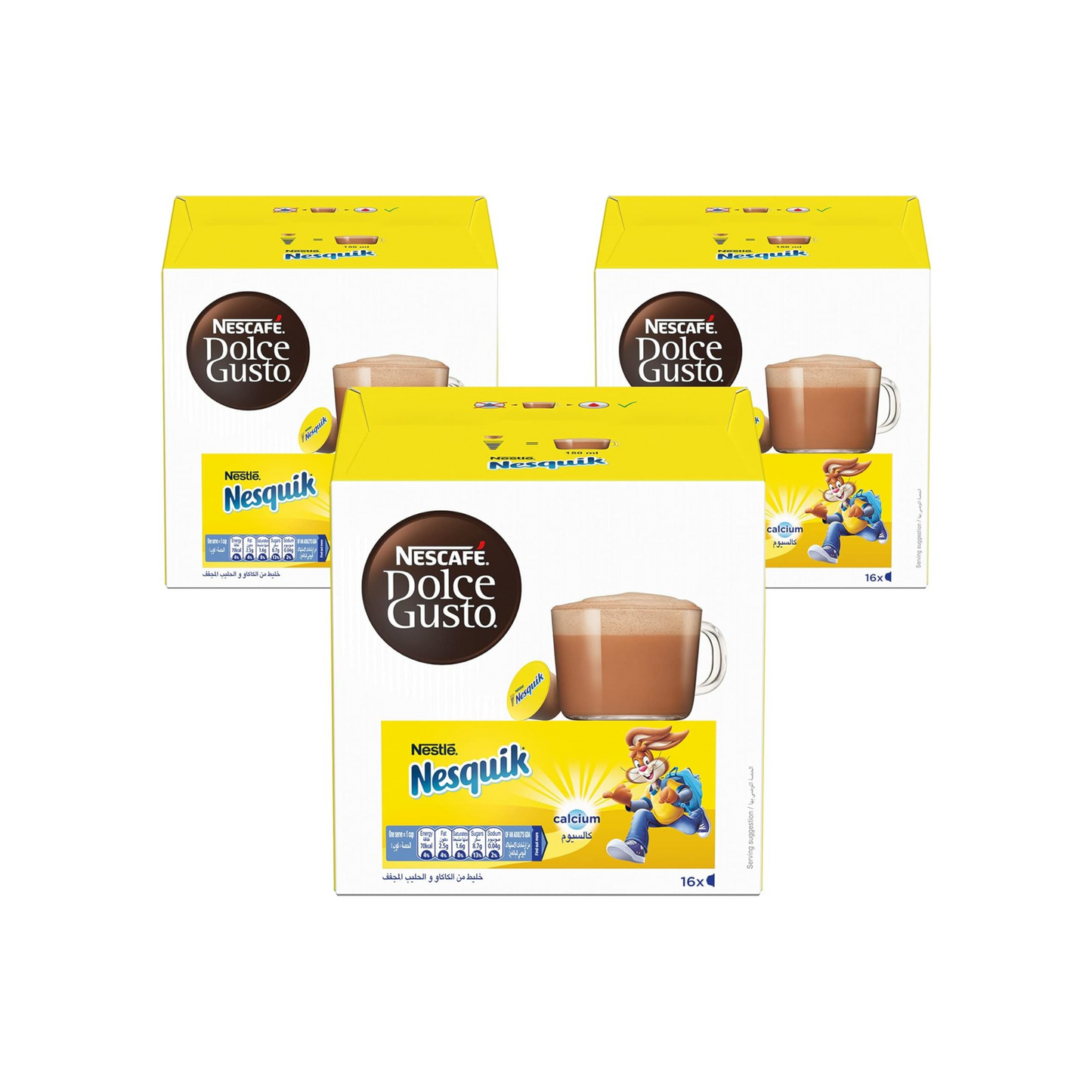 Nescafé® Dolce Gusto® Nesquik® Hot Chocolate Capsules – 3 x 16 Pods (48 Total) – Creamy & Delicious Cocoa Beverage