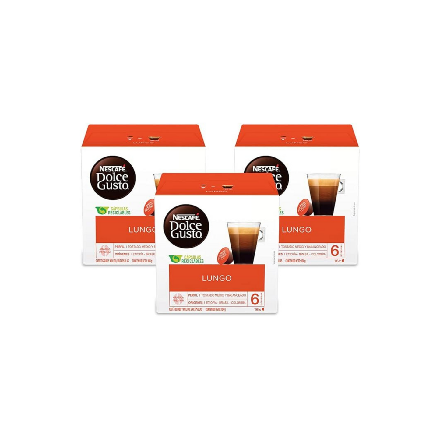 NESCAFÉ Dolce Gusto Caffè Lungo – Pack of 3 × 16 Capsules – Smooth Long Coffee