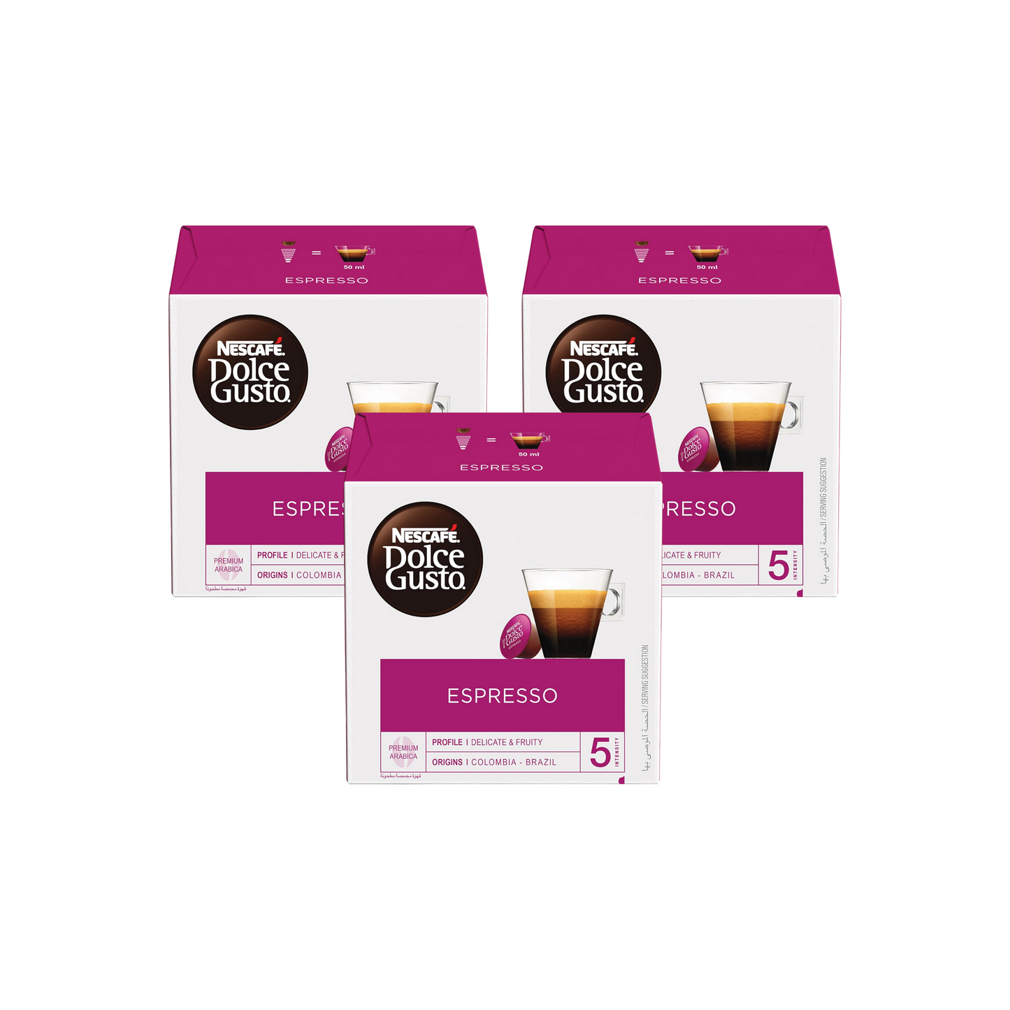 Nescafé® Dolce Gusto® Espresso Coffee Capsules – Pack of 3 (48 Capsules) – Pink Edition – Delicate & Fruity Flavor