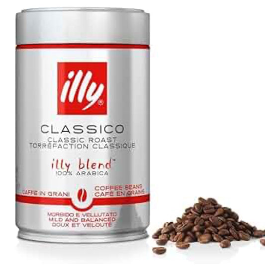 Illy Classico Whole Bean Coffee – 100% Arabica – Mild & Balanced – 250g