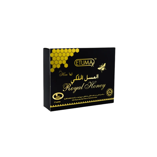 Etumax Royal Honey – 12 Sachets x 15g | Premium Honey with Royal Jelly, Bee Pollen & Rainforest Herbs | Made in Malaysia