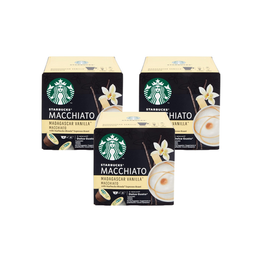 Starbucks Madagascar Vanilla Macchiato By Nescafe Dolce Gusto 12 Capsules, Pack of 3