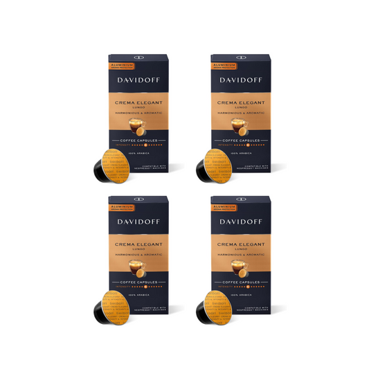 DAVIDOFF Crema Elegant Lungo Coffee Capsules – Harmonious & Aromatic – Pack of 4 (10 x Capsules per Box)