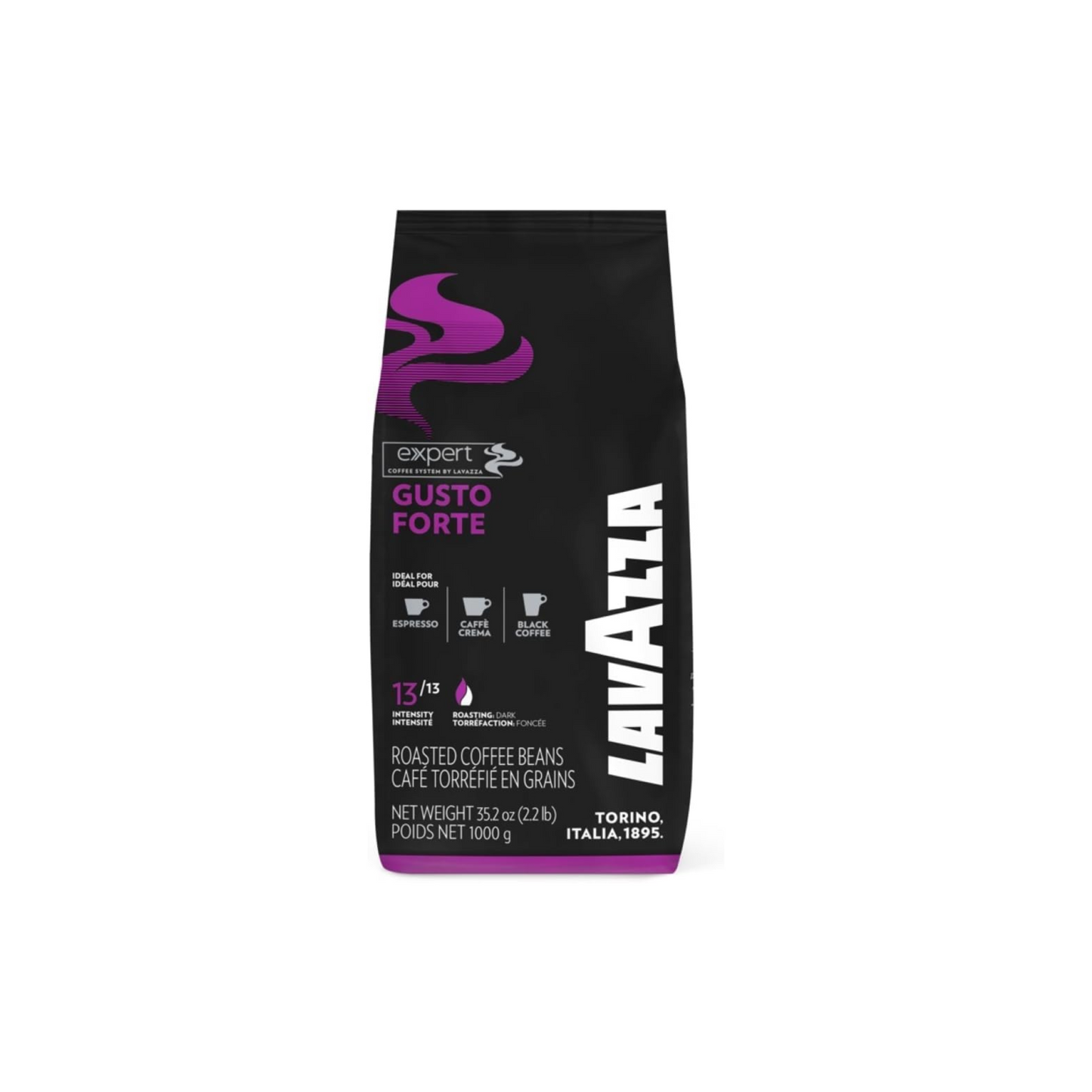Lavazza Expert Gusto Forte Roasted Coffee Beans, Intensity 13/13, Italy 1Kg
