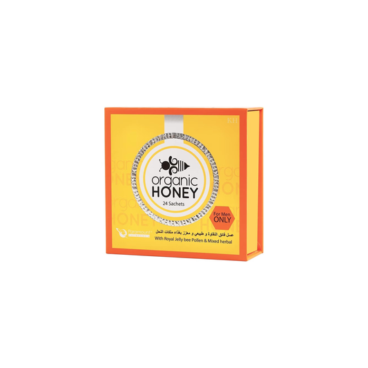 Organic Vital Honey – 24 Sachets x 10g | Honey with Royal Jelly, Bee Pollen & Mixed Herbal | For Men Only