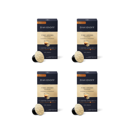DAVIDOFF Fine Aroma Espresso Coffee Capsules – Elegant & Fragrant – Pack of 4 (10 x Capsules per box)